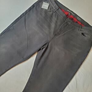 Eddie Bauer Women's Size 22 NWT Lined Denim Pants Boyfriend Fit Relaxed Gray